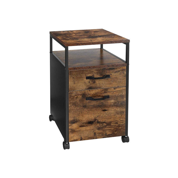 VASAGLE Industrial Brown File Cabinet with Drawer UOFC71X