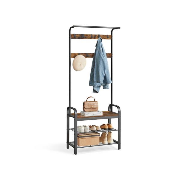 VASAGLE Vintage Coat Rack with Metal Frame UHSR40B