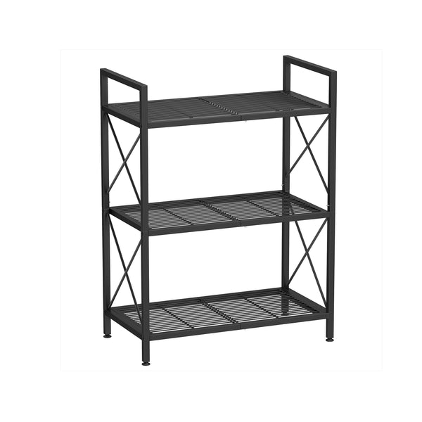 SONGMICS 3-Tier Metal Storage Rack with Wheels UBSC163B01
