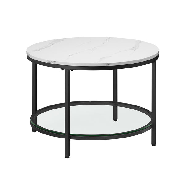 VASAGLE Faux Marble Round Coffee Table CLCT072W13