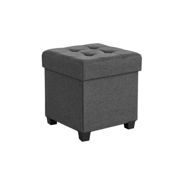 SONGMICS Collapsible Cube Storage Ottoman CLSF14GYZ