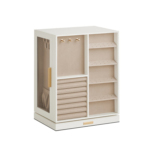 SONGMICS Jewelry Box 360° Rotating, Open Design UJBC170W01