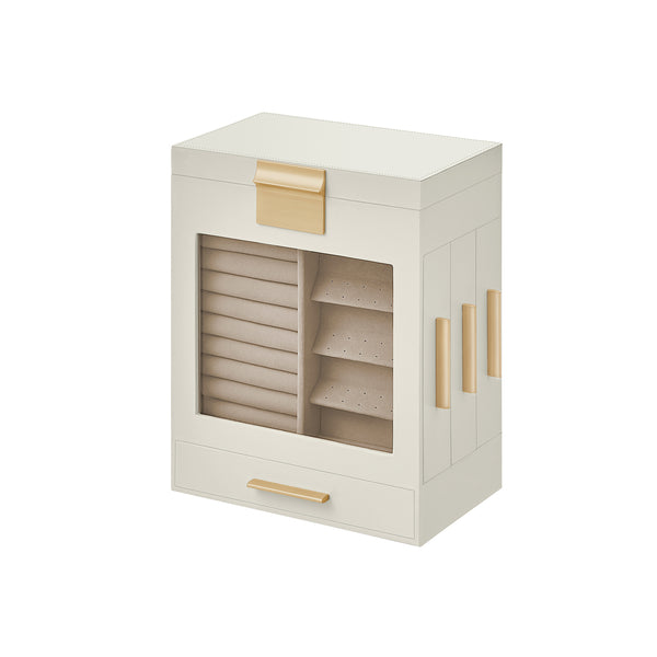SONGMICS 5-Layer Jewelry Box with 3 Side Drawers UJBC172W01