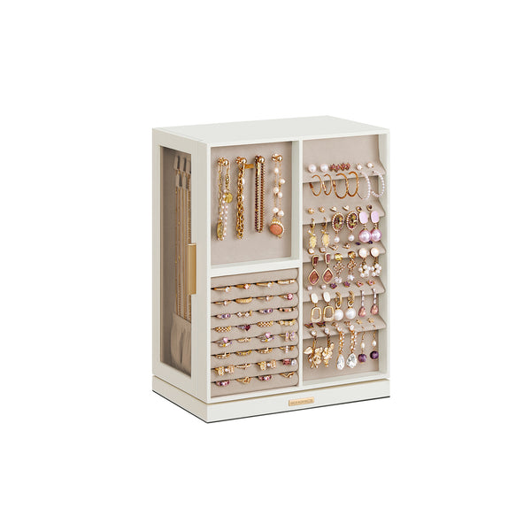 SONGMICS Jewelry Box 360° Rotating UJBC201W01