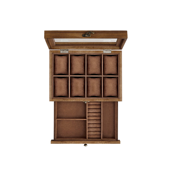 SONGMICS 2-Tier Watch Box with Glass Lid UJOW008K01