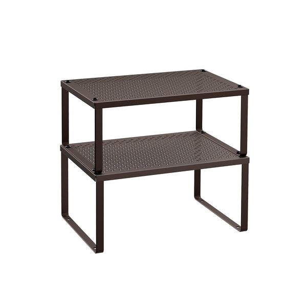 SONGMICS Set of 2 Cabinet Shelf Organizers UKCS01BR