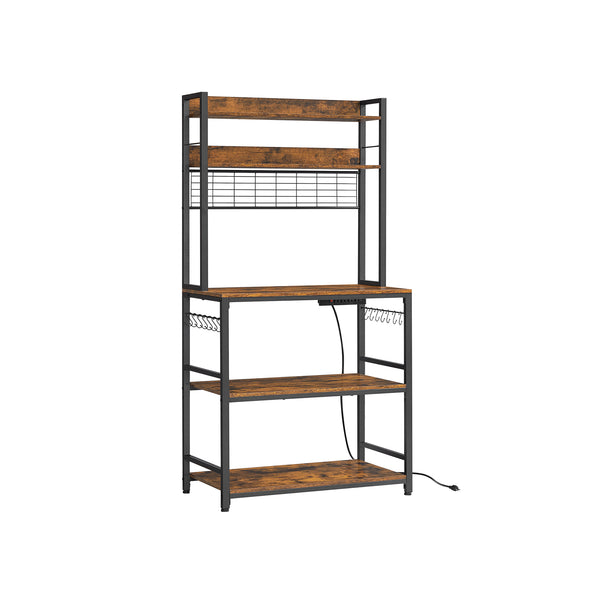VASAGLE Hutch Bakers Rack with Power Outlet UKKS025B01