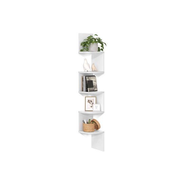 VASAGLE 5-Tier Floating Wall Shelf ULBC72WT