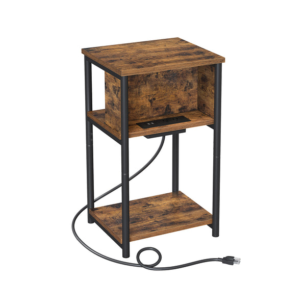 VASAGLE Side Table with Charging Station ULET373B01