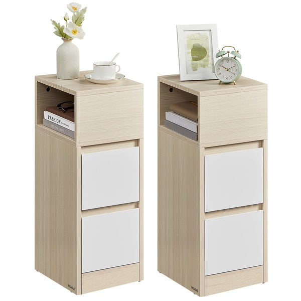 VASAGLE KAILYN Collection - Small Nightstands with Drawers and Flexible Open Compartment CLET856N01