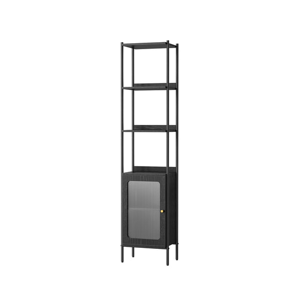 VASAGLE Bookcase with Rattan-Like Door ULLS123B56