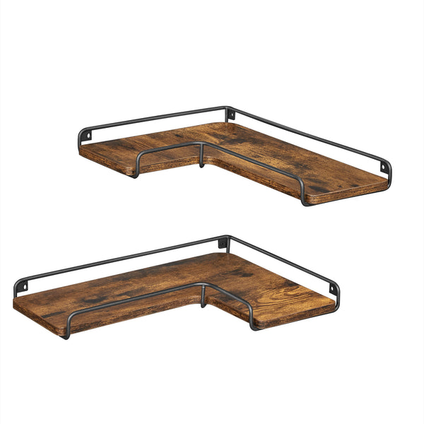 VASAGLE Set of 2 Corner Floating Shelves ULLS831B01