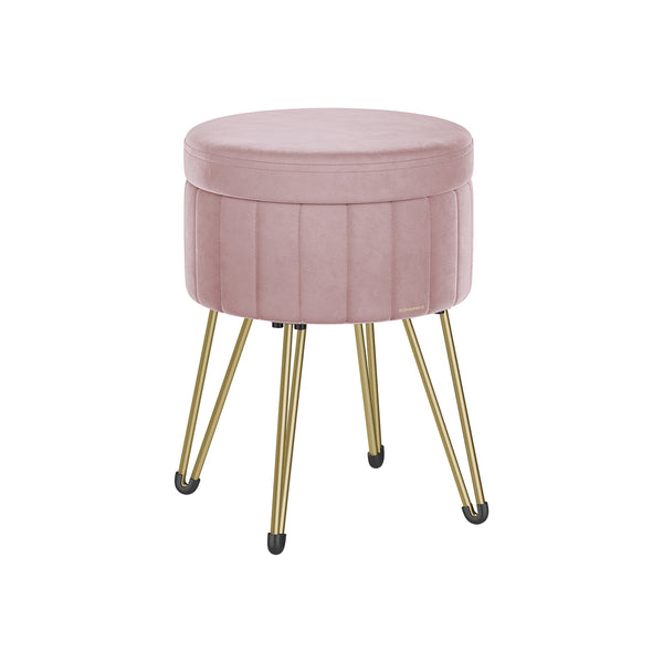 SONGMICS Small Ottoman Stool with Storage ULOM003R01