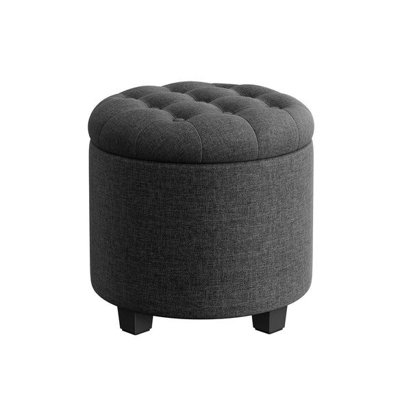 SONGMICS Linen Fabric Storage Ottoman ULOM011G01