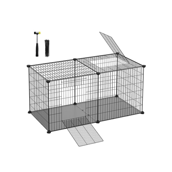 SONGMICS 40.5"L x 20"W x 20"H Small Animal Playpen with Top and Base ULPI010B01