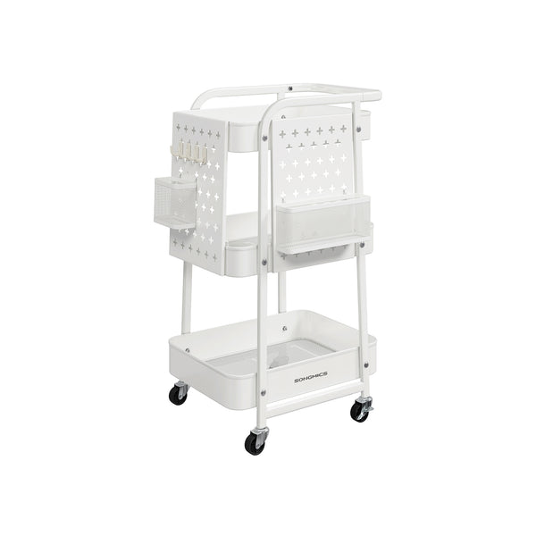 SONGMICS 3-Tier Storage Cart with Pegboards ULRC037W01