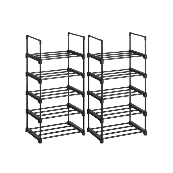 SONGMICS Set of2 5-Tier Shoe Racks ULSA055B02