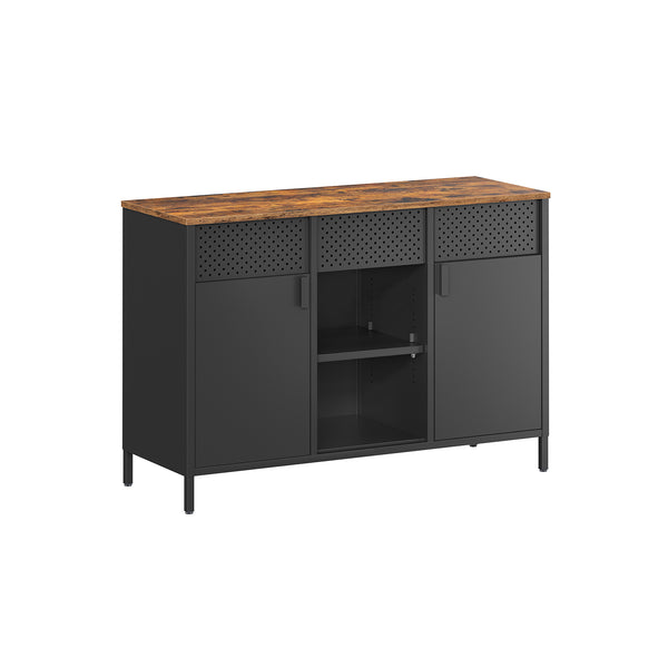 SONGMICS Metal Cabinet with 2 Doors ULSC204B01