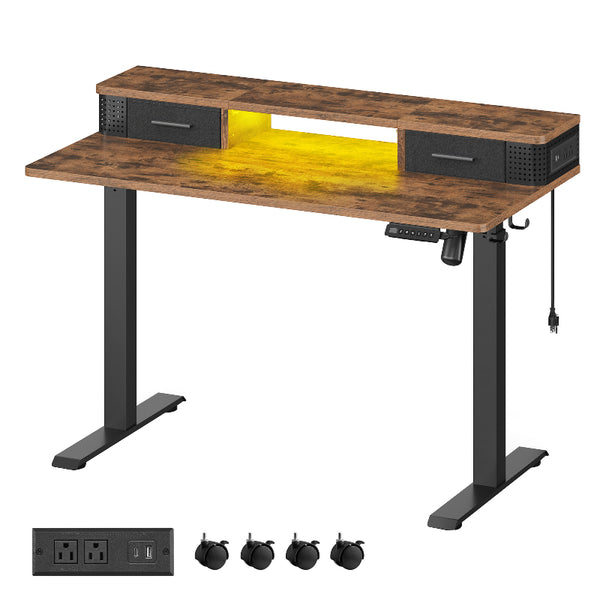 VASAGLE Electric Standing Desk with Drawers ULSD182X21