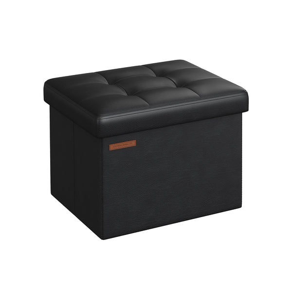 SONGMICS Folding Storage Ottoman Bench, Synthetic Leather ULSF100B01