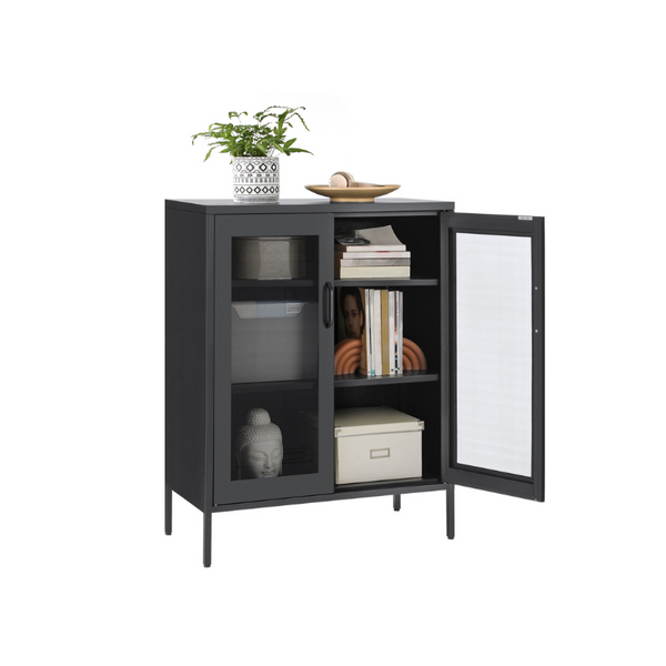 SONGMICS Metal Storage Cabinet with Mesh Doors UOMC002B01