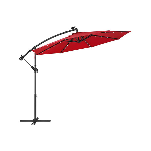 SONGMICS 10 ft Cantilever Patio Umbrella with Solar-Powered LED Lights UGPU118R01