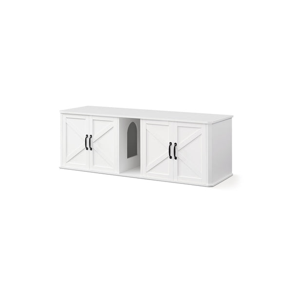 Feandrea Double Cat Litter Box Enclosure for 2 Cats UPCL010W01