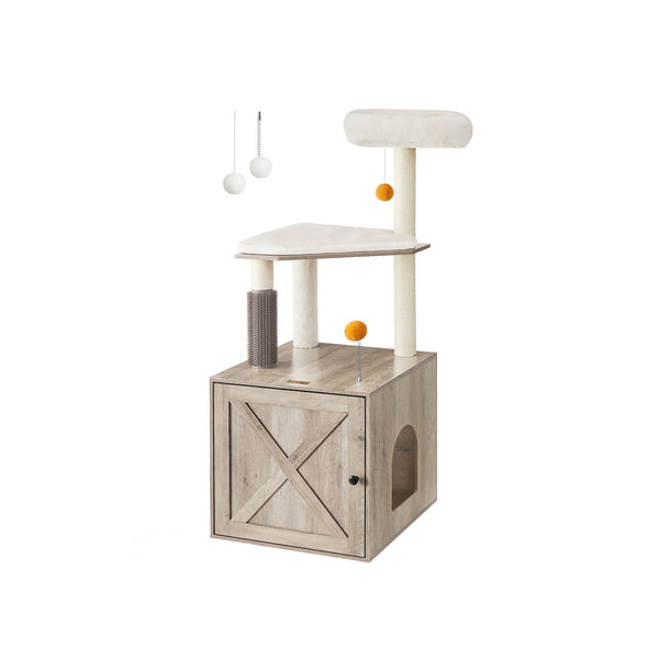 Feandrea Litter Box Enclosure with Scratching Mat UPCT115G01