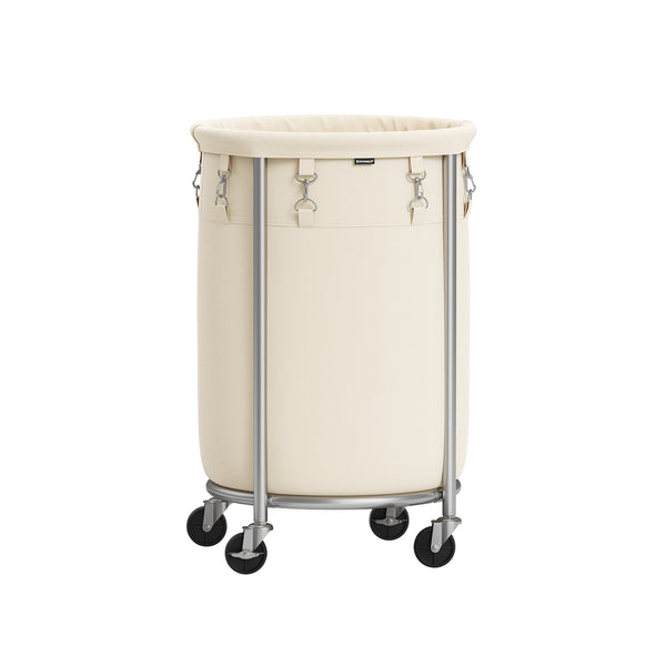 SONGMICS Round Laundry Basket on Wheels URLS006W01