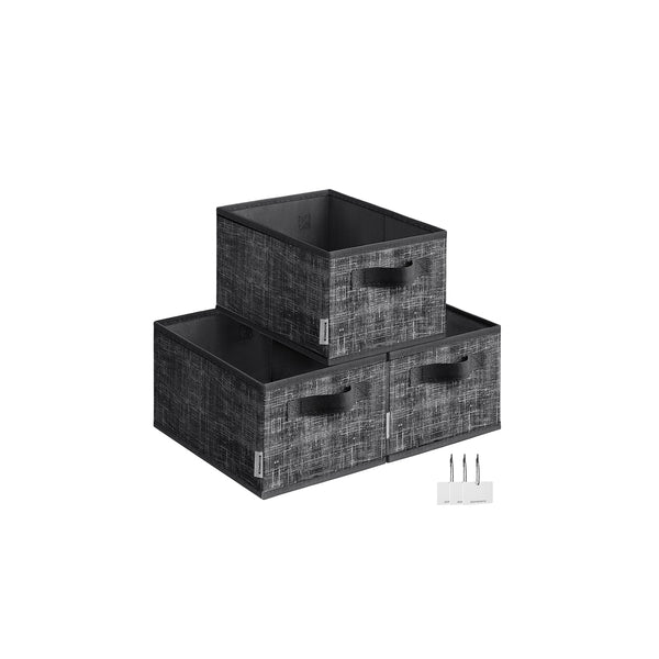 SONGMICS Set of 3 Fabric Storage Bins UROB415B01