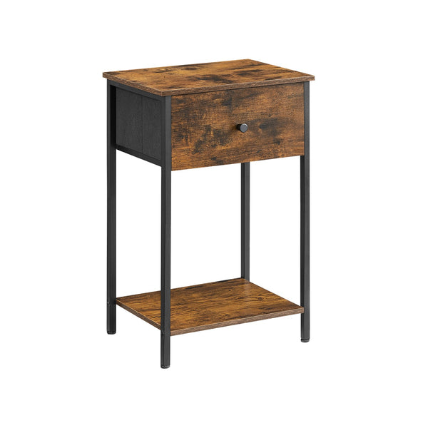 VASAGLE Nightstand with Fabric Drawer CLGS021B01