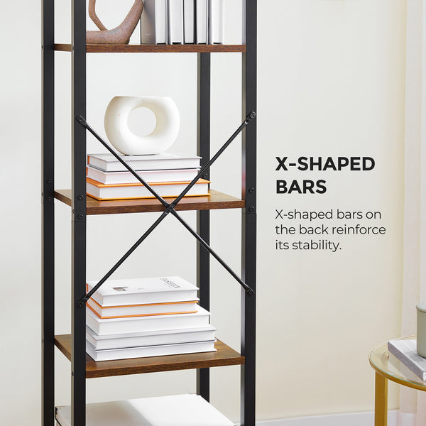 VASAGLE Narrow Bookcase with Steel Frame CLLS101B01