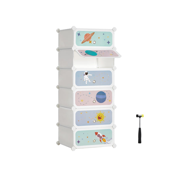 SONGMICS Kids Shoe Rack with Doors ULPC904W01