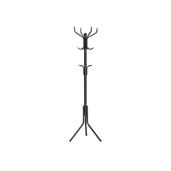 SONGMICS Black Coat Rack Freestanding with 12 Hooks URCR018B01